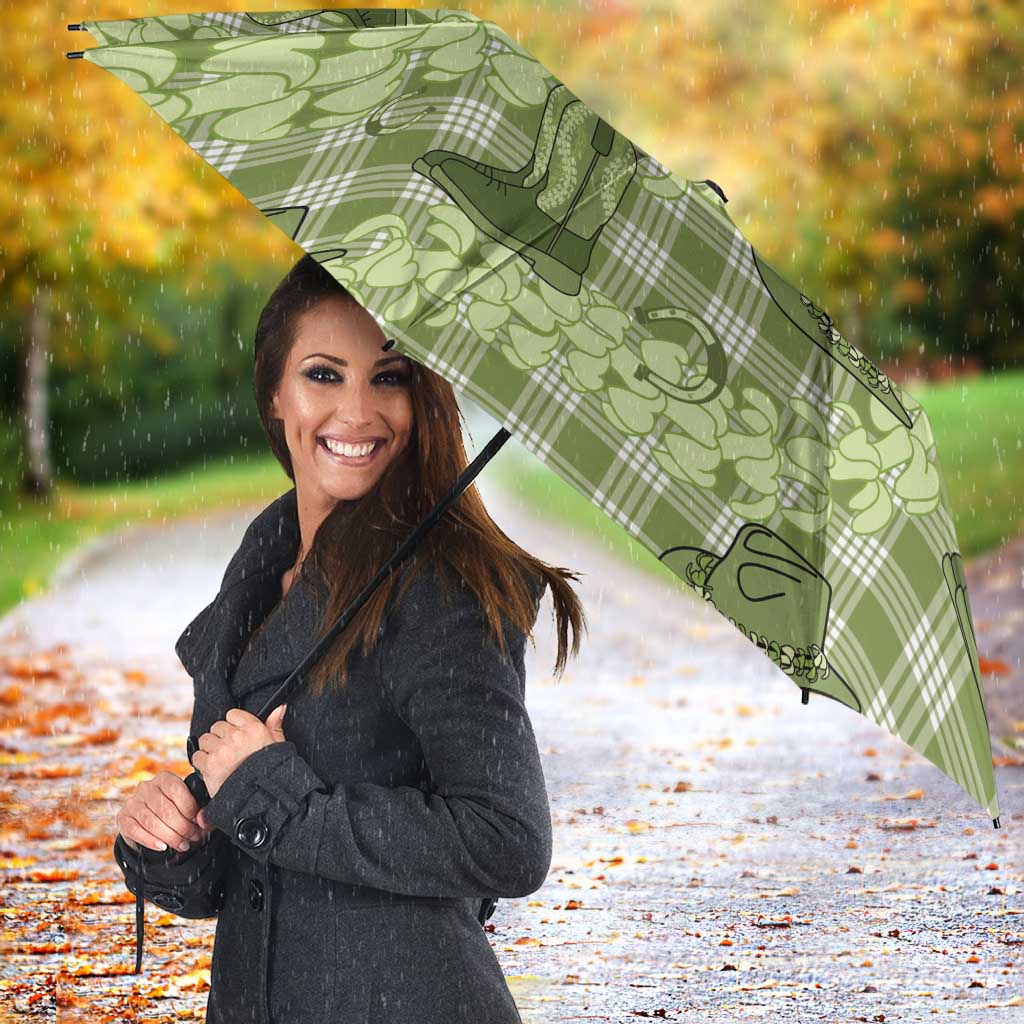 Lime Palaka Hawaii Cowboy Umbrella Puakenikeni Lei Paniolo Papale Seamless Vibes - Polynesian Pride