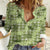 Lime Palaka Hawaii Cowboy Women Casual Shirt Puakenikeni Lei Paniolo Papale Seamless Vibes - Polynesian Pride