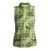 Lime Palaka Hawaii Cowboy Women Sleeveless Polo Shirt Puakenikeni Lei Paniolo Papale Seamless Vibes - Polynesian Pride