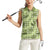 Lime Palaka Hawaii Cowboy Women Sleeveless Polo Shirt Puakenikeni Lei Paniolo Papale Seamless Vibes - Polynesian Pride