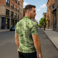 Lime Palaka Hawaii Cowboy Zipper Polo Shirt Puakenikeni Lei Paniolo Papale Seamless Vibes - Polynesian Pride