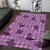 Purple Palaka Hawaii Cowboy Area Rug Puakenikeni Lei Paniolo Papale Seamless Vibes - Polynesian Pride