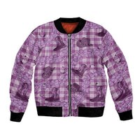 Purple Palaka Hawaii Cowboy Bomber Jacket Puakenikeni Lei Paniolo Papale Seamless Vibes LT14 Unisex Purple - Polynesian Pride