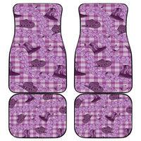 Purple Palaka Hawaii Cowboy Car Mats Puakenikeni Lei Paniolo Papale Seamless Vibes - Polynesian Pride