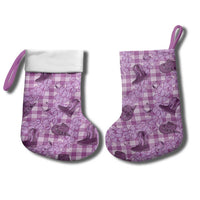 Purple Palaka Hawaii Cowboy Christmas Stocking Puakenikeni Lei Paniolo Papale Seamless Vibes - Polynesian Pride