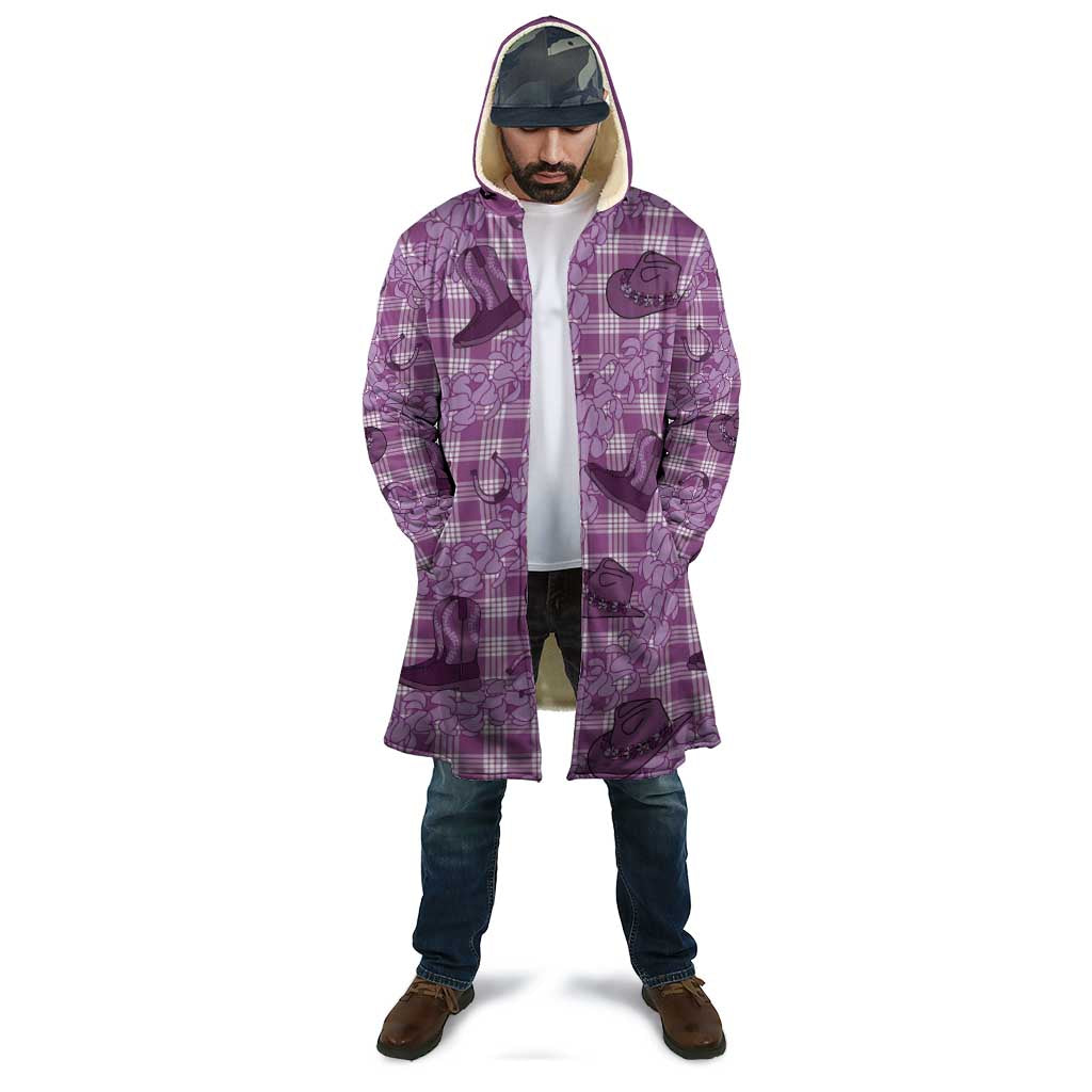 Purple Palaka Hawaii Cowboy Cloak Puakenikeni Lei Paniolo Papale Seamless Vibes - Polynesian Pride