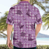 Purple Palaka Hawaii Cowboy Hawaiian Shirt Puakenikeni Lei Paniolo Papale Seamless Vibes - Polynesian Pride