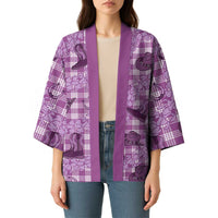Purple Palaka Hawaii Cowboy Kimono Puakenikeni Lei Paniolo Papale Seamless Vibes LT14 - Polynesian Pride