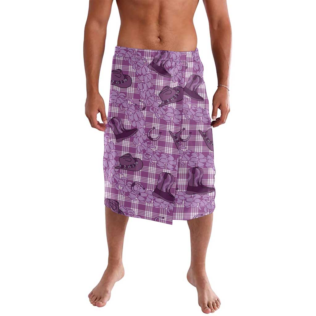 Purple Palaka Hawaii Cowboy Lavalava Puakenikeni Lei Paniolo Papale Seamless Vibes - Polynesian Pride