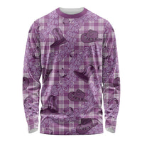 Purple Palaka Hawaii Cowboy Long Sleeve Shirt Puakenikeni Lei Paniolo Papale Seamless Vibes LT14 Unisex Purple - Polynesian Pride