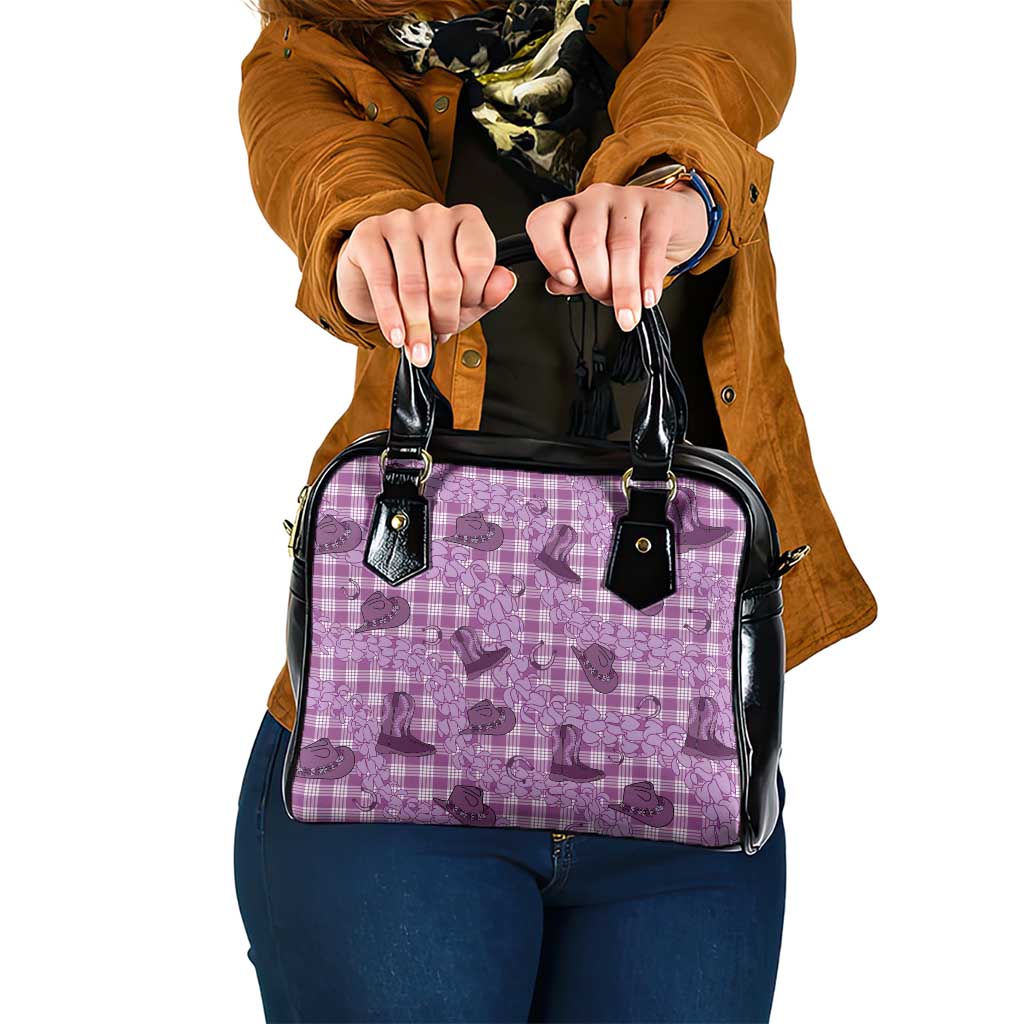 Purple Palaka Hawaii Cowboy Shoulder Handbag Puakenikeni Lei Paniolo Papale Seamless Vibes LT14 One Size Purple - Polynesian Pride