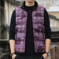 Purple Palaka Hawaii Cowboy Sleeveless Puffer Jacket Puakenikeni Lei Paniolo Papale Seamless Vibes LT14 - Polynesian Pride