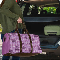 Purple Palaka Hawaii Cowboy Travel Bag Puakenikeni Lei Paniolo Papale Seamless Vibes - Polynesian Pride