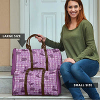 Purple Palaka Hawaii Cowboy Travel Bag Puakenikeni Lei Paniolo Papale Seamless Vibes - Polynesian Pride