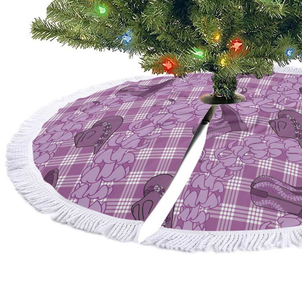 Purple Palaka Hawaii Cowboy Tree Skirt Puakenikeni Lei Paniolo Papale Seamless Vibes - Polynesian Pride