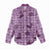 Purple Palaka Hawaii Cowboy Women Casual Shirt Puakenikeni Lei Paniolo Papale Seamless Vibes - Polynesian Pride