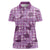 Purple Palaka Hawaii Cowboy Women Polo Shirt Puakenikeni Lei Paniolo Papale Seamless Vibes - Polynesian Pride