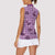 Purple Palaka Hawaii Cowboy Women Sleeveless Polo Shirt Puakenikeni Lei Paniolo Papale Seamless Vibes - Polynesian Pride