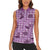 Purple Palaka Hawaii Cowboy Women Sleeveless Polo Shirt Puakenikeni Lei Paniolo Papale Seamless Vibes - Polynesian Pride