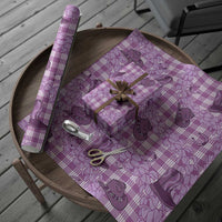 Purple Palaka Hawaii Cowboy Wrapping Paper Puakenikeni Lei Paniolo Papale Seamless Vibes - Polynesian Pride
