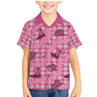 Pink Palaka Hawaii Cowboy Family Matching Mermaid Dress and Hawaiian Shirt Puakenikeni Lei Paniolo Papale Seamless Vibes - Polynesian Pride