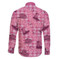 Pink Palaka Hawaii Cowboy Family Matching Puletasi and Hawaiian Shirt Puakenikeni Lei Paniolo Papale Seamless Vibes LT14 - Polynesian Pride