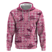 Pink Palaka Hawaii Cowboy Hoodie Puakenikeni Lei Paniolo Papale Seamless Vibes - Polynesian Pride