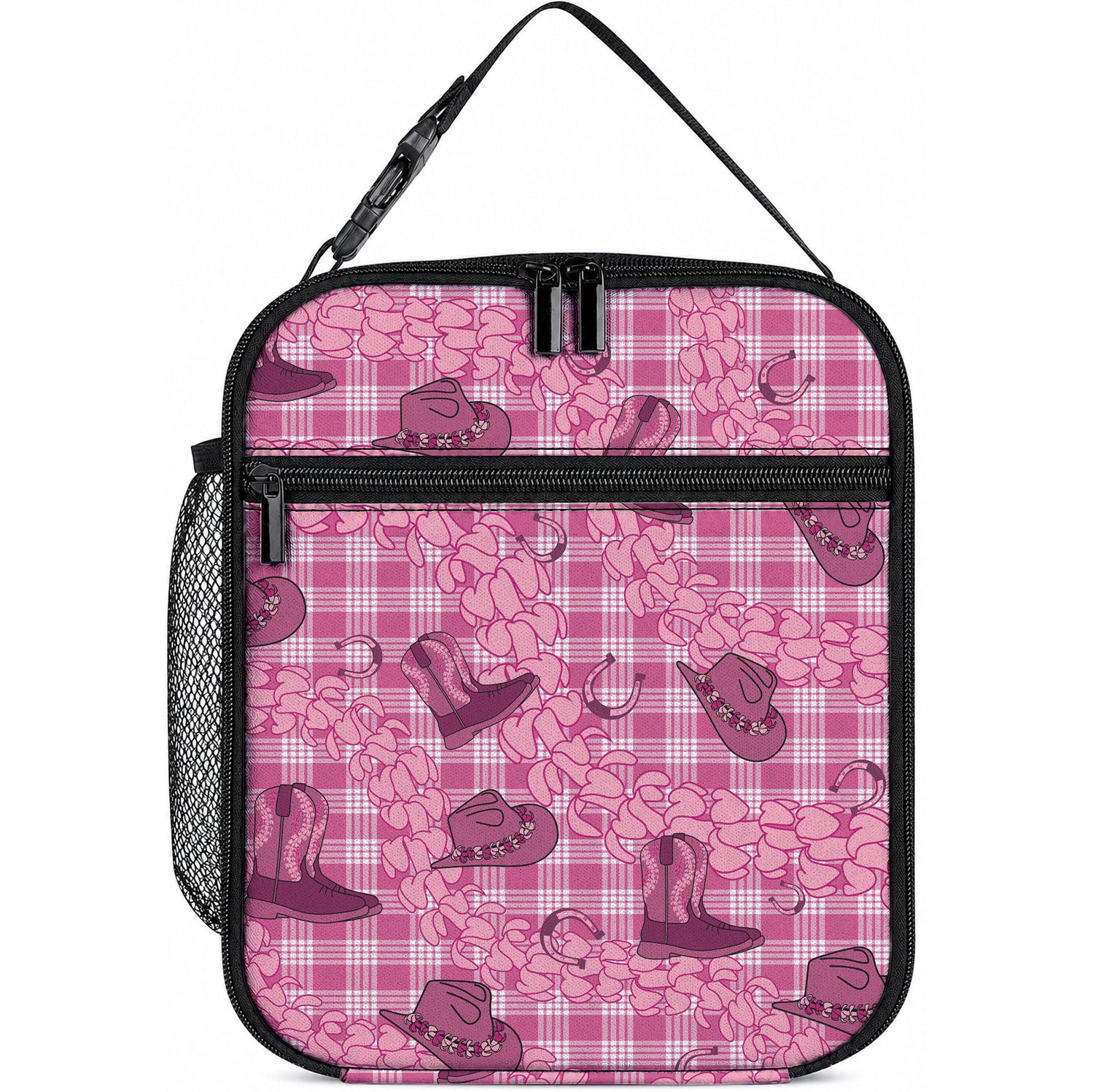 Pink Palaka Hawaii Cowboy Lunch Bag Puakenikeni Lei Paniolo Papale Seamless Vibes