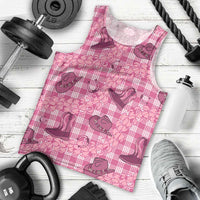 Pink Palaka Hawaii Cowboy Men Tank Top Puakenikeni Lei Paniolo Papale Seamless Vibes - Polynesian Pride
