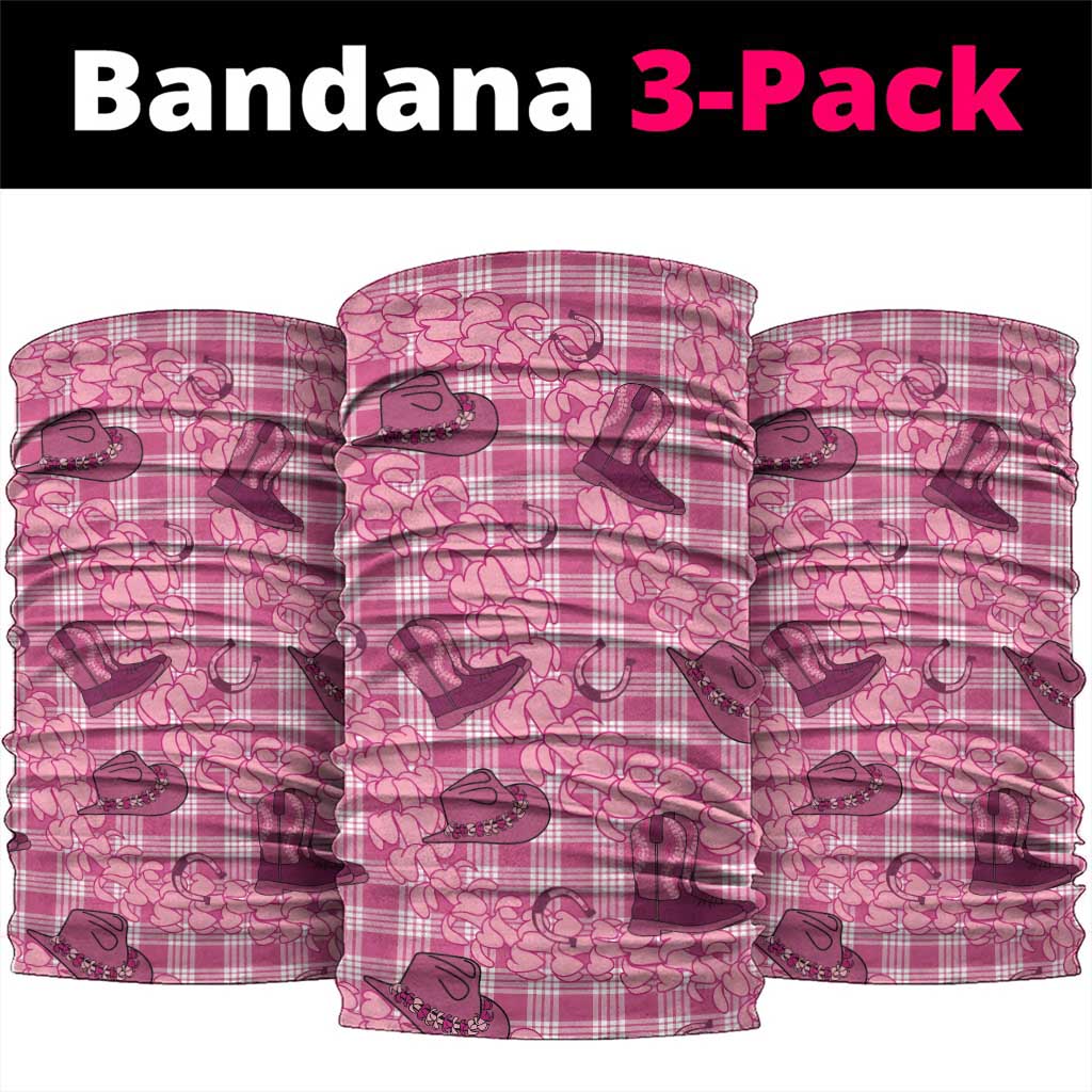 Pink Palaka Hawaii Cowboy Neck Gaiter Puakenikeni Lei Paniolo Papale Seamless Vibes - Polynesian Pride