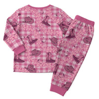 Pink Palaka Hawaii Cowboy Christmas Pajama Set Puakenikeni Lei Paniolo Papale Seamless Vibes LT14 - Polynesian Pride
