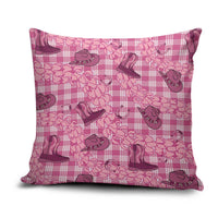Pink Palaka Hawaii Cowboy Pillow Cover Puakenikeni Lei Paniolo Papale Seamless Vibes LT14 Pink - Polynesian Pride