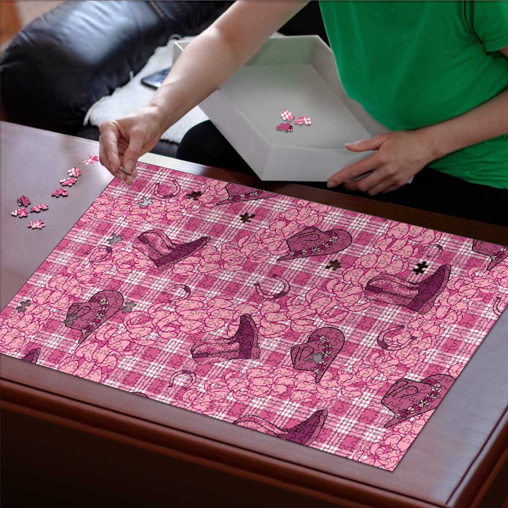 Pink Palaka Hawaii Cowboy Puzzle Puakenikeni Lei Paniolo Papale Seamless Vibes LT14 - Polynesian Pride