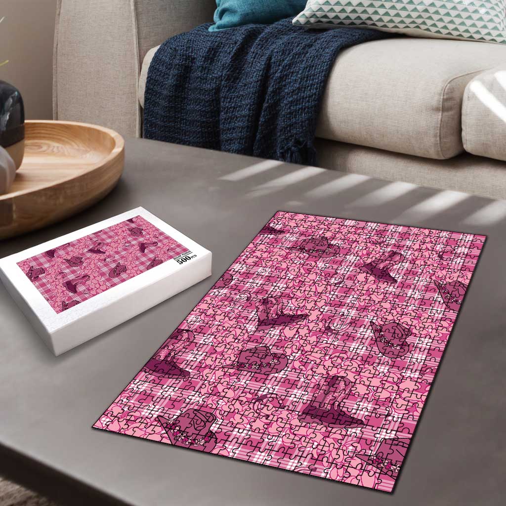 Pink Palaka Hawaii Cowboy Puzzle Puakenikeni Lei Paniolo Papale Seamless Vibes LT14 - Polynesian Pride
