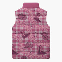 Pink Palaka Hawaii Cowboy Sleeveless Puffer Jacket Puakenikeni Lei Paniolo Papale Seamless Vibes LT14 - Polynesian Pride