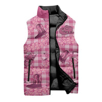 Pink Palaka Hawaii Cowboy Sleeveless Puffer Jacket Puakenikeni Lei Paniolo Papale Seamless Vibes LT14 - Polynesian Pride