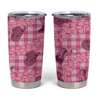 Pink Palaka Hawaii Cowboy Tumbler Cup Puakenikeni Lei Paniolo Papale Seamless Vibes - Polynesian Pride