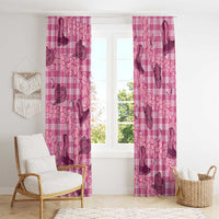 Pink Palaka Hawaii Cowboy Window Curtain Puakenikeni Lei Paniolo Papale Seamless Vibes LT14 - Polynesian Pride