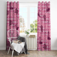 Pink Palaka Hawaii Cowboy Window Curtain Puakenikeni Lei Paniolo Papale Seamless Vibes LT14 - Polynesian Pride