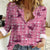 Pink Palaka Hawaii Cowboy Women Casual Shirt Puakenikeni Lei Paniolo Papale Seamless Vibes - Polynesian Pride