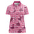 Pink Palaka Hawaii Cowboy Women Polo Shirt Puakenikeni Lei Paniolo Papale Seamless Vibes - Polynesian Pride