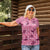 Pink Palaka Hawaii Cowboy Women Polo Shirt Puakenikeni Lei Paniolo Papale Seamless Vibes - Polynesian Pride