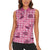 Pink Palaka Hawaii Cowboy Women Sleeveless Polo Shirt Puakenikeni Lei Paniolo Papale Seamless Vibes - Polynesian Pride