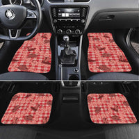 Red Palaka Hawaii Cowboy Car Mats Puakenikeni Lei Paniolo Papale Seamless Vibes - Polynesian Pride