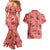 Red Palaka Hawaii Cowboy Couples Matching Mermaid Dress and Hawaiian Shirt Puakenikeni Lei Paniolo Papale Seamless Vibes - Polynesian Pride