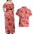 Red Palaka Hawaii Cowboy Couples Matching Off Shoulder Maxi Dress and Hawaiian Shirt Puakenikeni Lei Paniolo Papale Seamless Vibes - Polynesian Pride