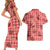 Red Palaka Hawaii Cowboy Couples Matching Short Sleeve Bodycon Dress and Hawaiian Shirt Puakenikeni Lei Paniolo Papale Seamless Vibes - Polynesian Pride