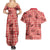 Red Palaka Hawaii Cowboy Couples Matching Summer Maxi Dress and Hawaiian Shirt Puakenikeni Lei Paniolo Papale Seamless Vibes - Polynesian Pride