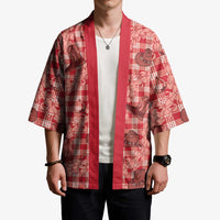Red Palaka Hawaii Cowboy Kimono Puakenikeni Lei Paniolo Papale Seamless Vibes LT14 - Polynesian Pride