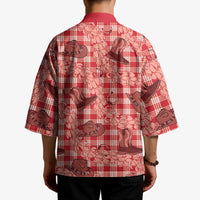 Red Palaka Hawaii Cowboy Kimono Puakenikeni Lei Paniolo Papale Seamless Vibes LT14 - Polynesian Pride